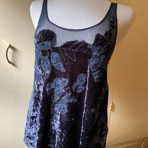 Free People Midnight Blue Velvet top